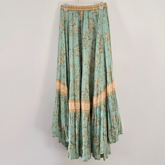 Spell Maisie Vintage Turquoise Top High low Skirt Set Top Small Skirt XS b140E - Picture 5 of 8